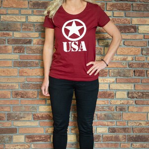 T-shirt star USA red